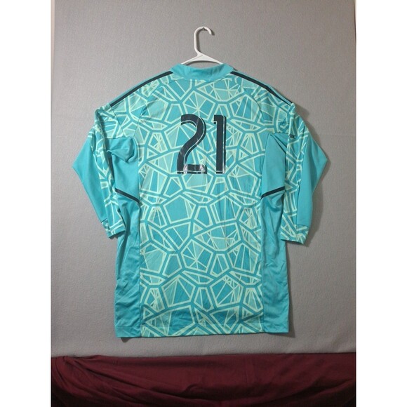 Adidas Aeroready Jersey MLS Mens Large Rare Green Geometric Pattern #21 - Picture 6 of 8